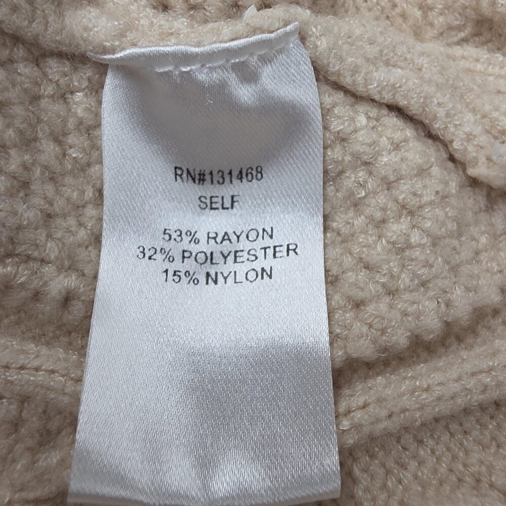 Fate Sweater Womens 2XL White Hooded Cable Knit V Neck Plus Size Pullover Cozy - Picture 7 of 10